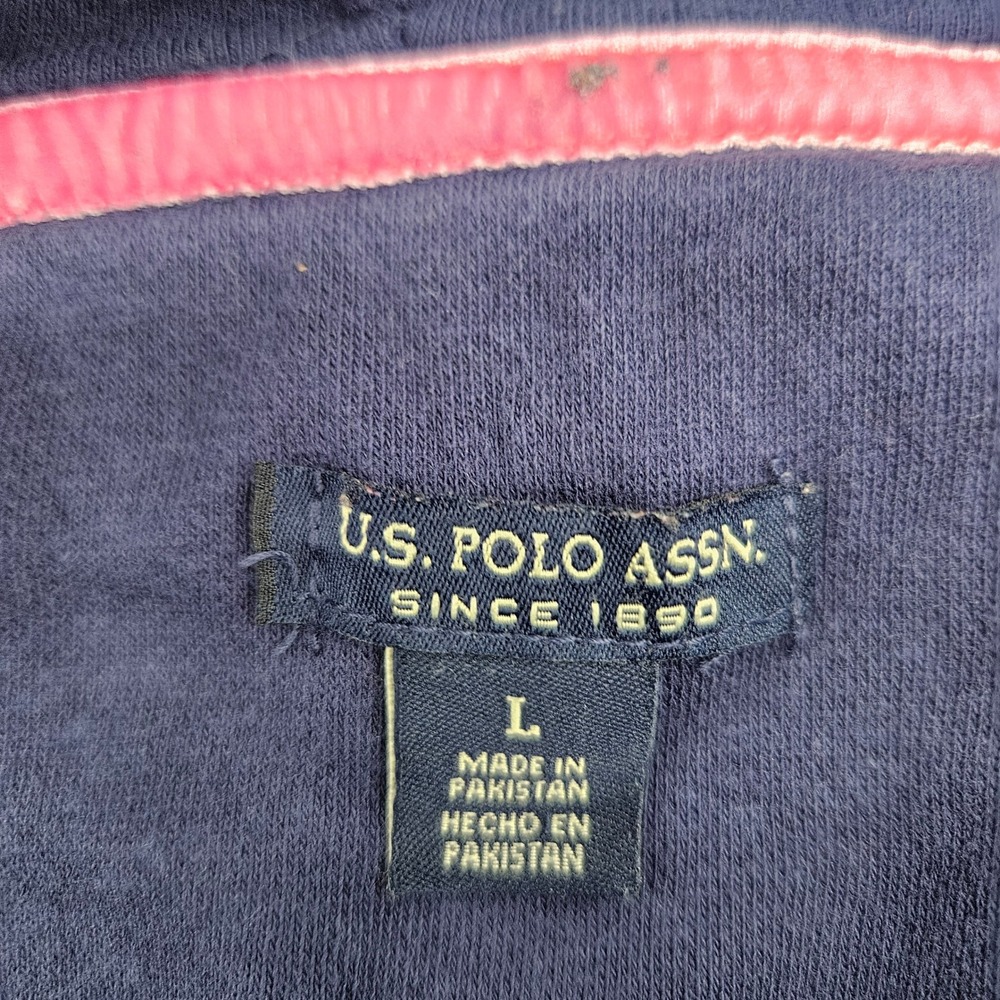 US Polo Assn Mens Navy Blue Graphic Logo Pullover Hoodie Sweatshirt Large 215500 - Picture 3 of 9
